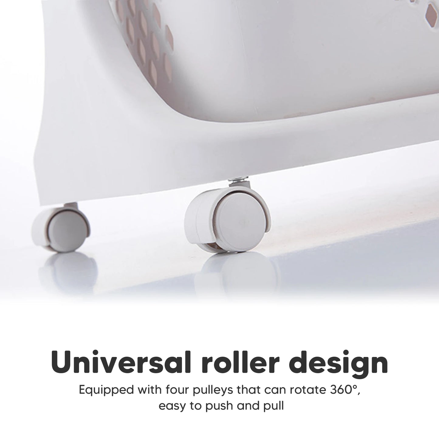 Plastic 2/4 Tier Laundry Basket Cart Removable Storage with 4 Wheels