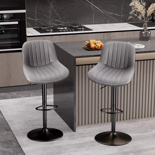 2-Piece Set, Adjustable Modern Rotating Bar Stools