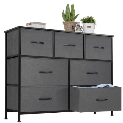 Dresser With 7 Fabric Drawers for Storage