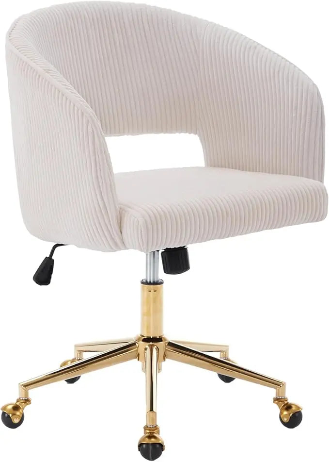 Gold Base Home Office Chair with Swivel and Velvet material