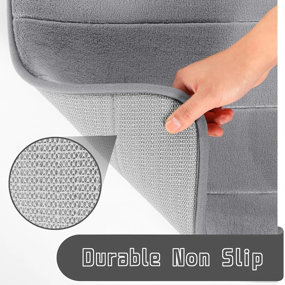2pc Memory Foam Bathmats Set Absorbent, Non-Slip, Quick Dry Comfort