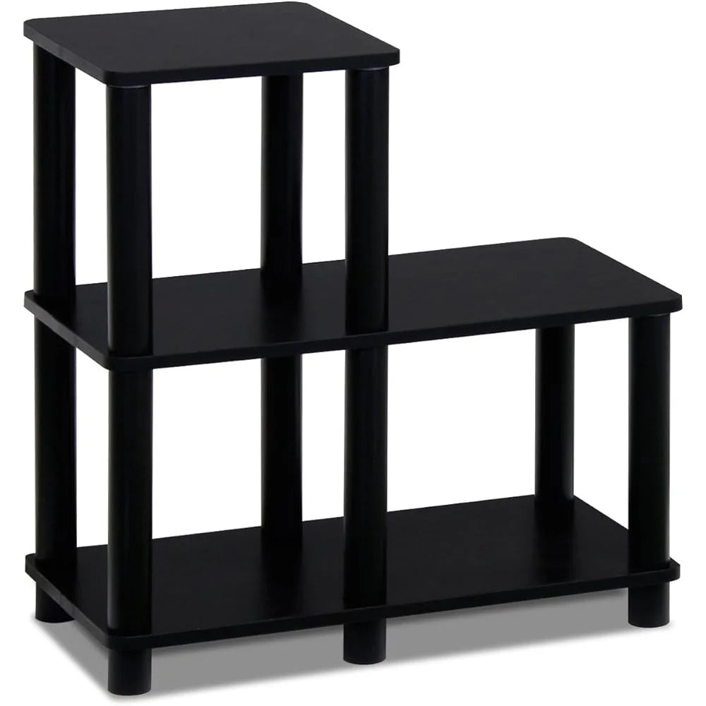 3-Tier Decorative Shelf Heavy Duty Composite Wood PVC Tubes Easy Assembly
