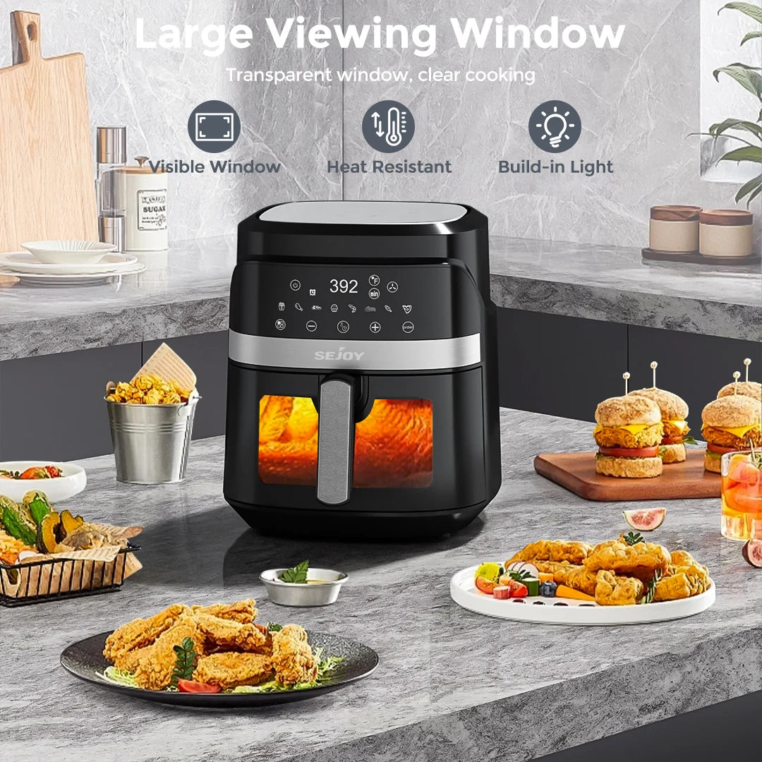 6 Quarts Large Capacity Electric Air Fryer 360°Baking