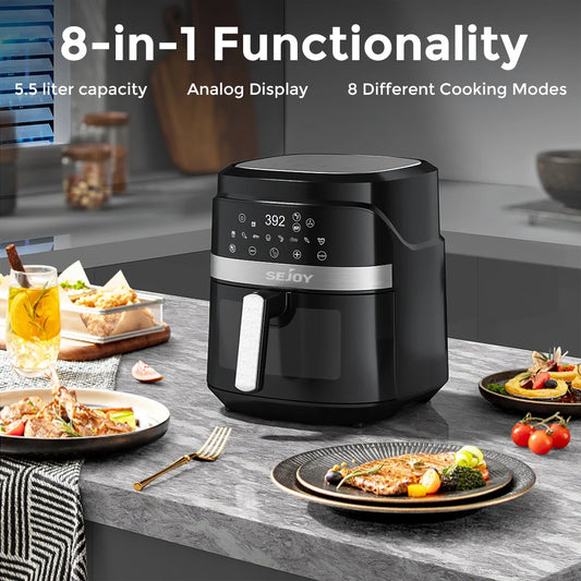 6 Quarts Large Capacity Electric Air Fryer 360°Baking