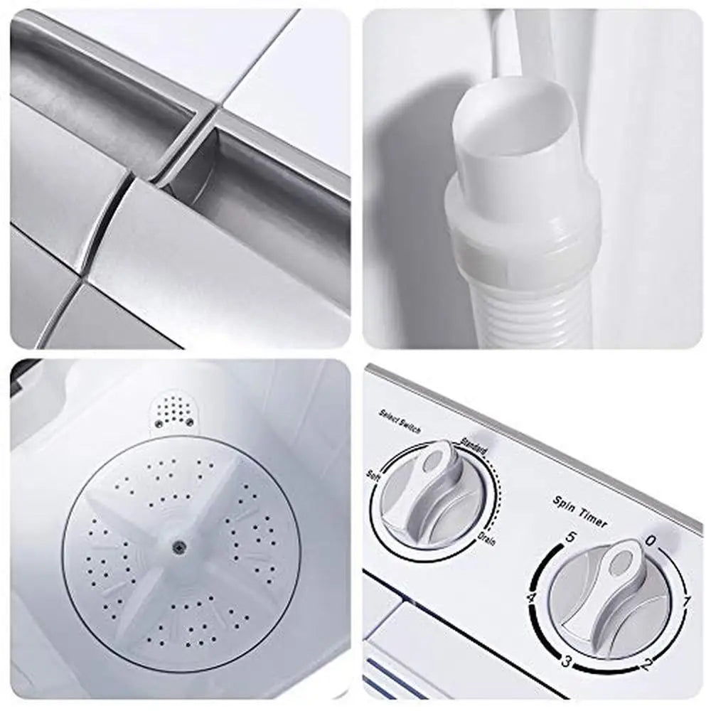 Energy Efficient Compact Washer/Spin Dryer with Timer