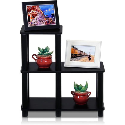 3-Tier Decorative Shelf Heavy Duty Composite Wood PVC Tubes Easy Assembly