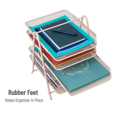 Pink 5-Tier Paper Tray, Made of Metal