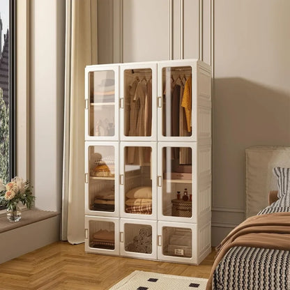 Plastic Portable Wardrobe Closet/ Organizer with Magnetic
