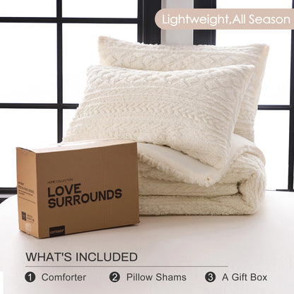 Plush Fleece Sherpa Cotton Fluffy Bed Down Comforter