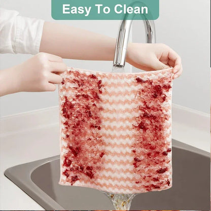 Microfiber Velvet Thickened Dishcloths High Absorbent Wipe Towels