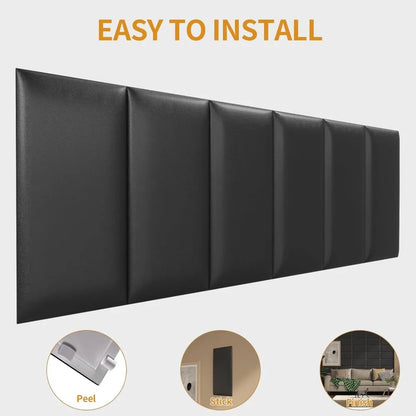 Headboards Wall Panel for Full, Queen and King - Self-Adhesive 3D Upholstered12 Pieces 9.84 in x