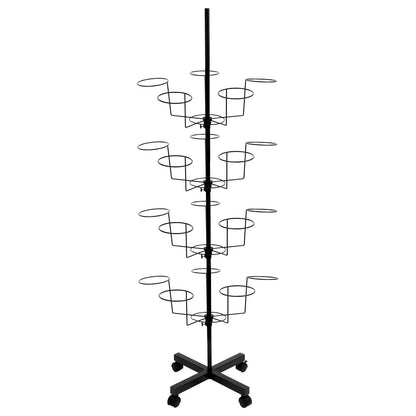 7-Tier Metal Black 35 Hat Cap Display Rotating Stand