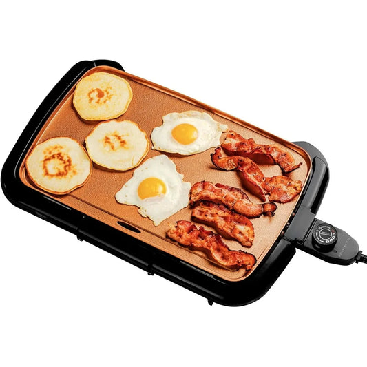 Electric Griddle Non-Stick Cooking Surface 16x10 Inch Temperature Control