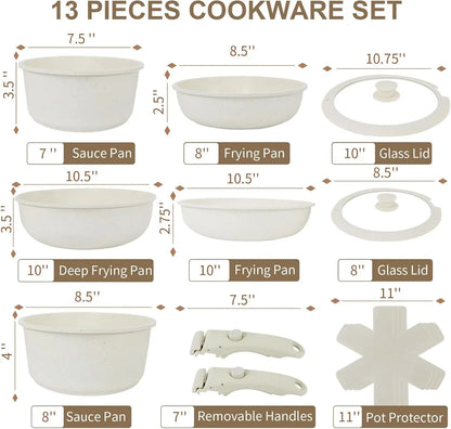 13-Piece Nonstick Granite Cookware Set