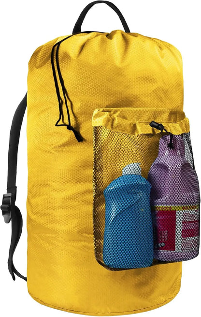 Laundry Bag/Backpack with Shoulder Straps and Mesh Pockett,