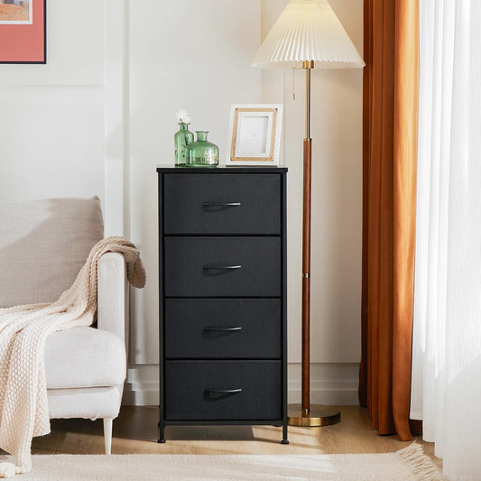 4 Fabric Draws Storage Cabinet, Steel Frame Assembly Furniture