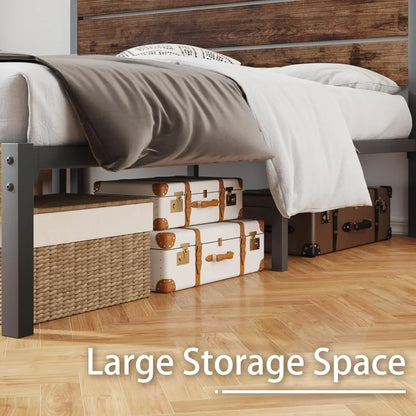 Metal Bed Frame with Headboard, Footboard, No Box Spring Needed | Easy Assembly