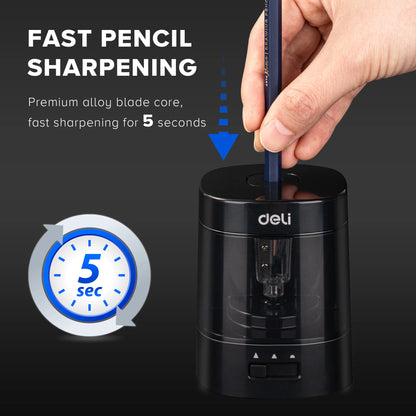 Adjustable Thickness Electric & Battery Operated Pencil Sharpener