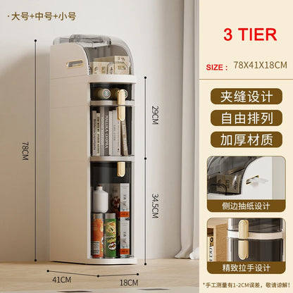 1 Piece Plastic 18Cm Narrow Size Gap Storage Cabinet With Drawer