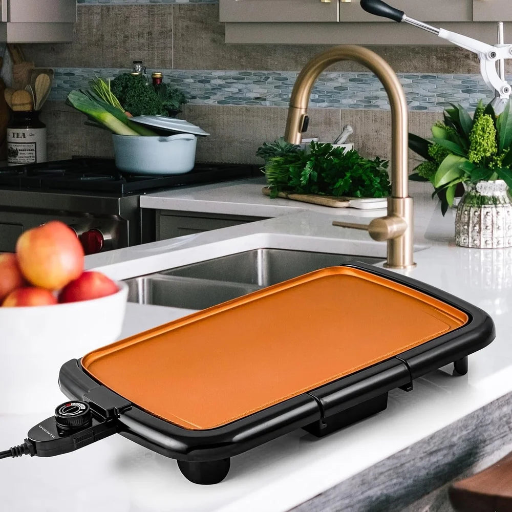 Electric Griddle Non-Stick Cooking Surface 16x10 Inch Temperature Control