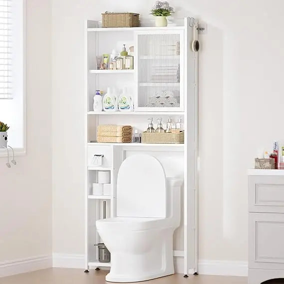 Over The Toilet Cabinet with Acrylic Door Panel and Space Saver Shelf