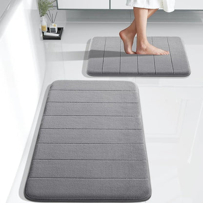2pc Memory Foam Bathmats Set Absorbent, Non-Slip, Quick Dry Comfort