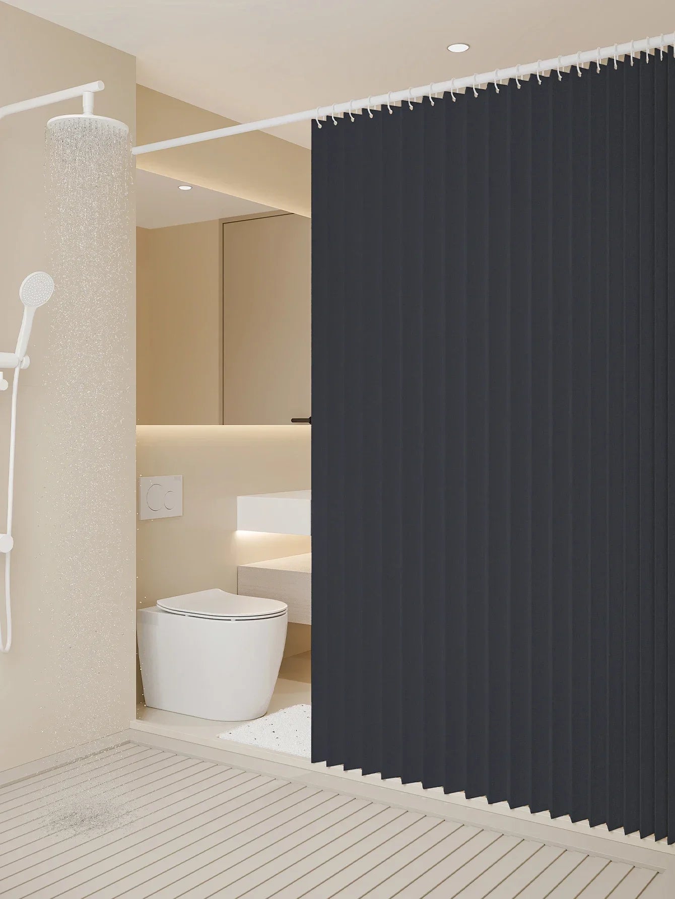 1PC folding shower curtains