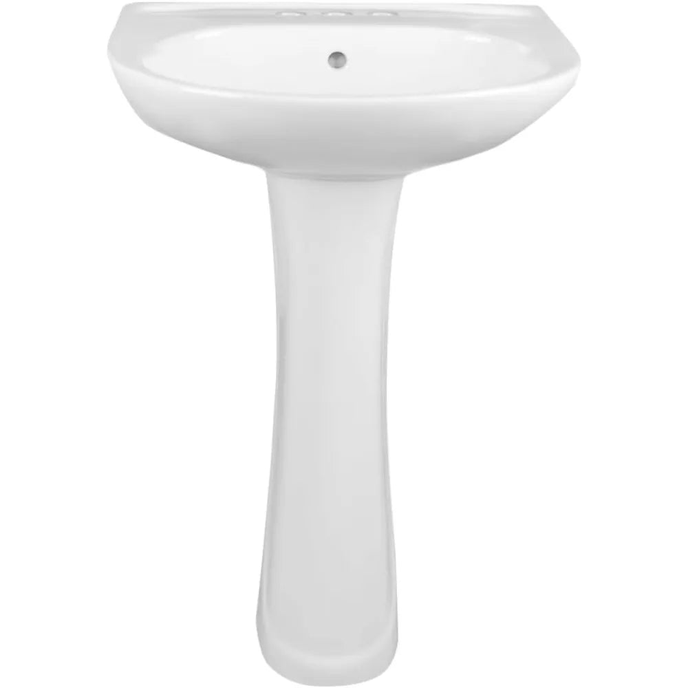 Modern U-Shape White Ceramic Pedestal Sink