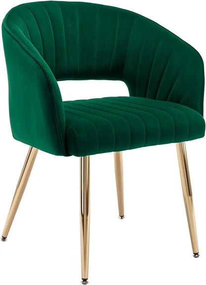 Gold Base Home Office Chair with Swivel and Velvet material