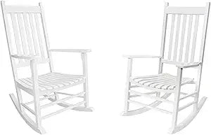 2 Wooden Rocking Chair Set with Side Table