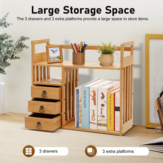Desktop Organizer Wood with Drawers