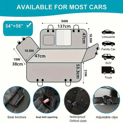 Durable Car Seat Cover for Pets 100% Waterproof, Scratch Proof and Nonslip