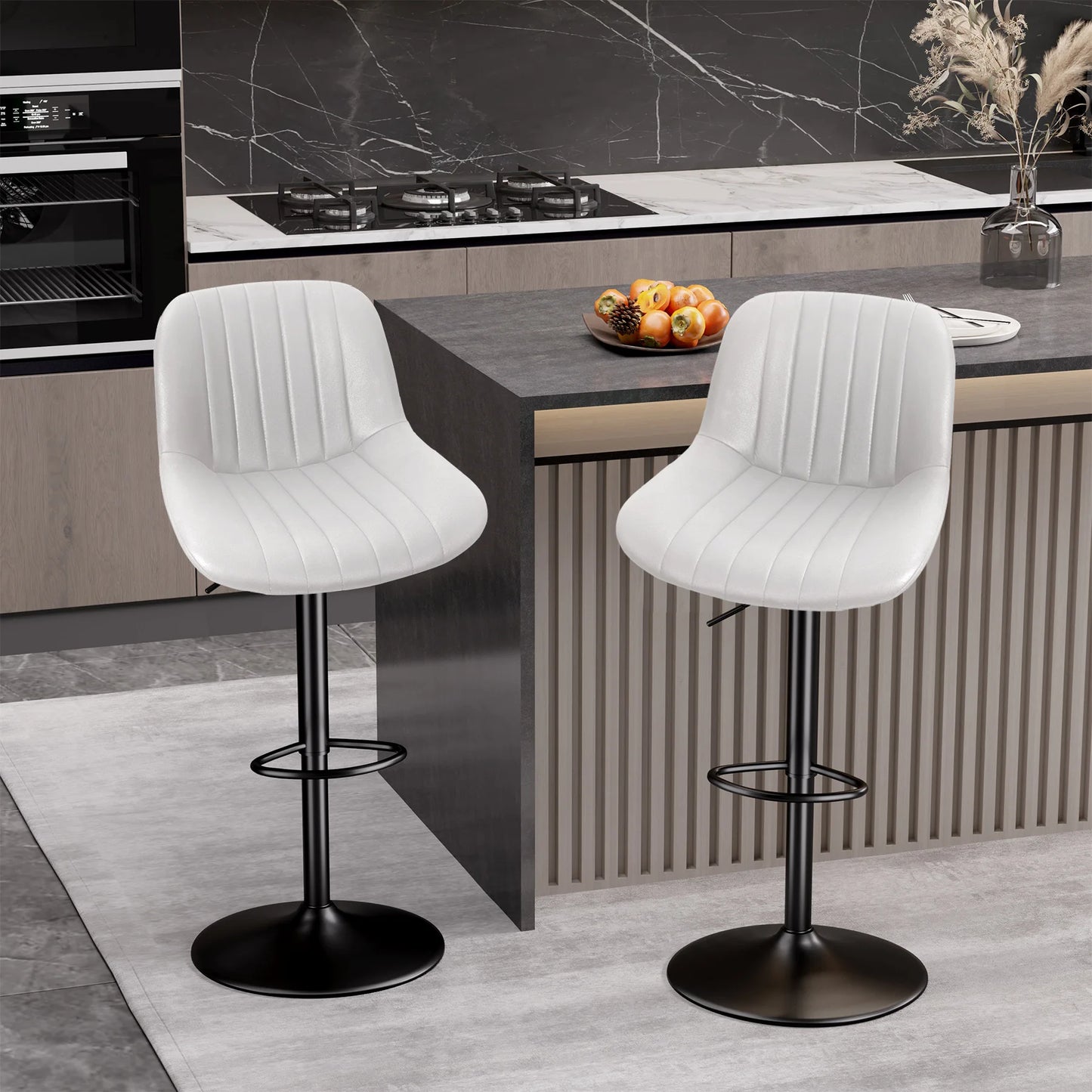 2-Piece Set, Adjustable Modern Rotating Bar Stools