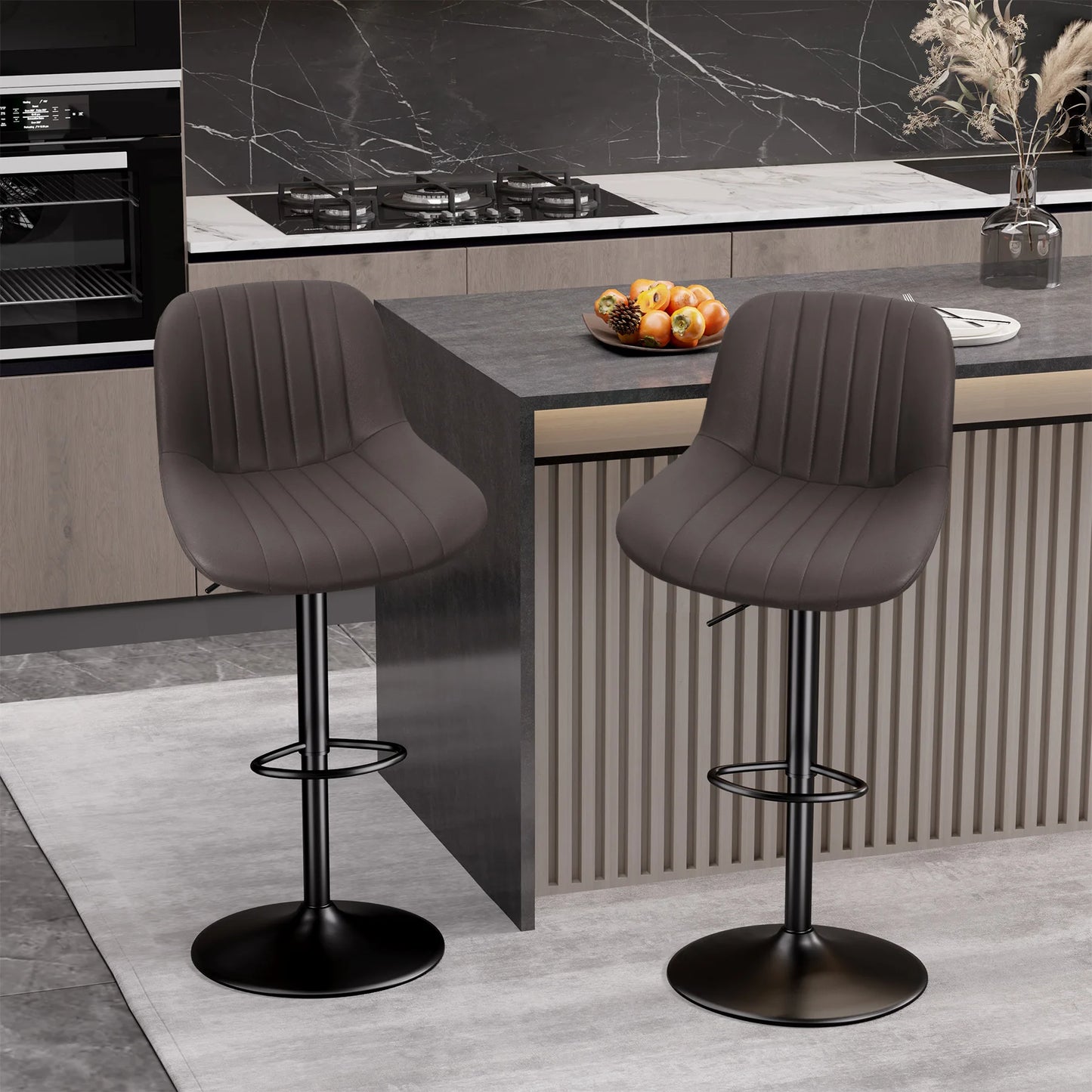 2-Piece Set, Adjustable Modern Rotating Bar Stools