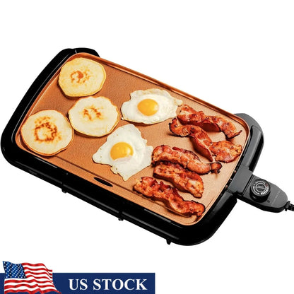 Electric Griddle Non-Stick Cooking Surface 16x10 Inch Temperature Control