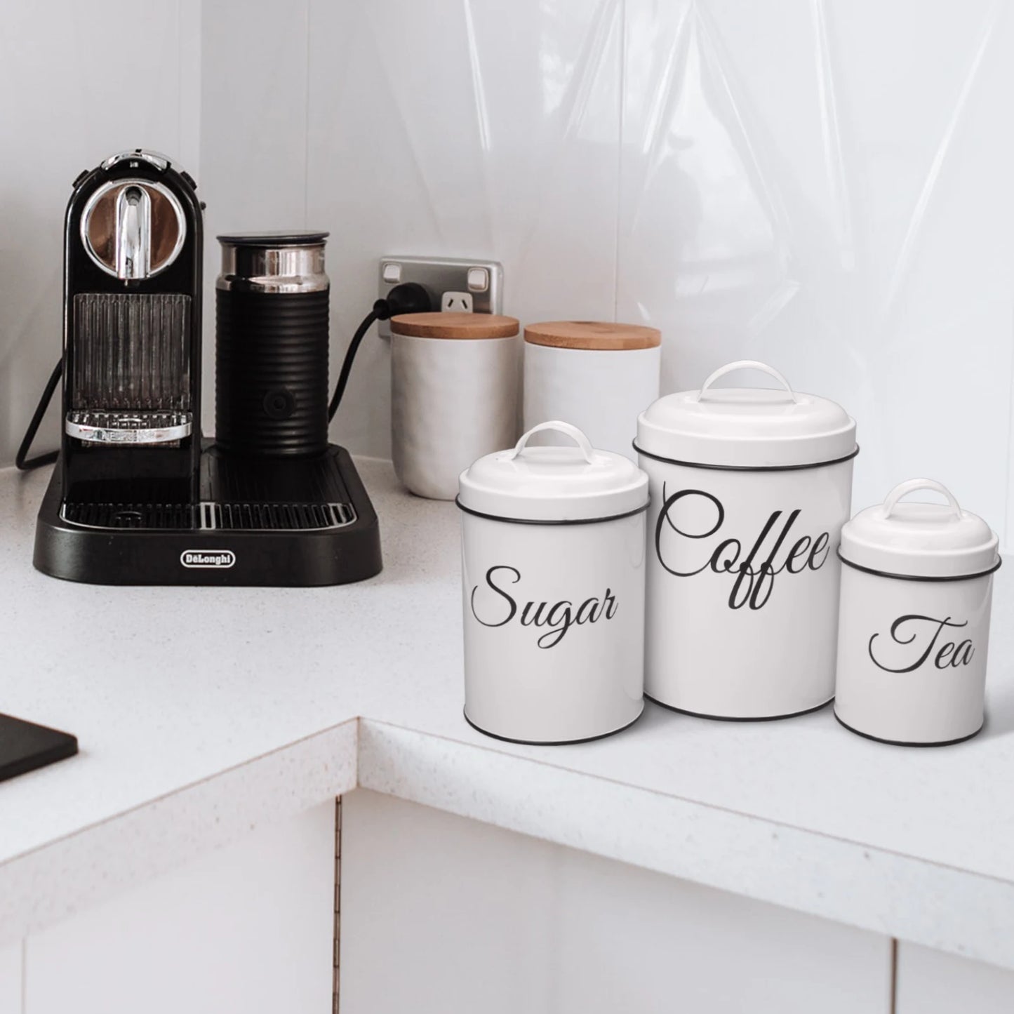 3pc Airtight Canister Set Vintage design