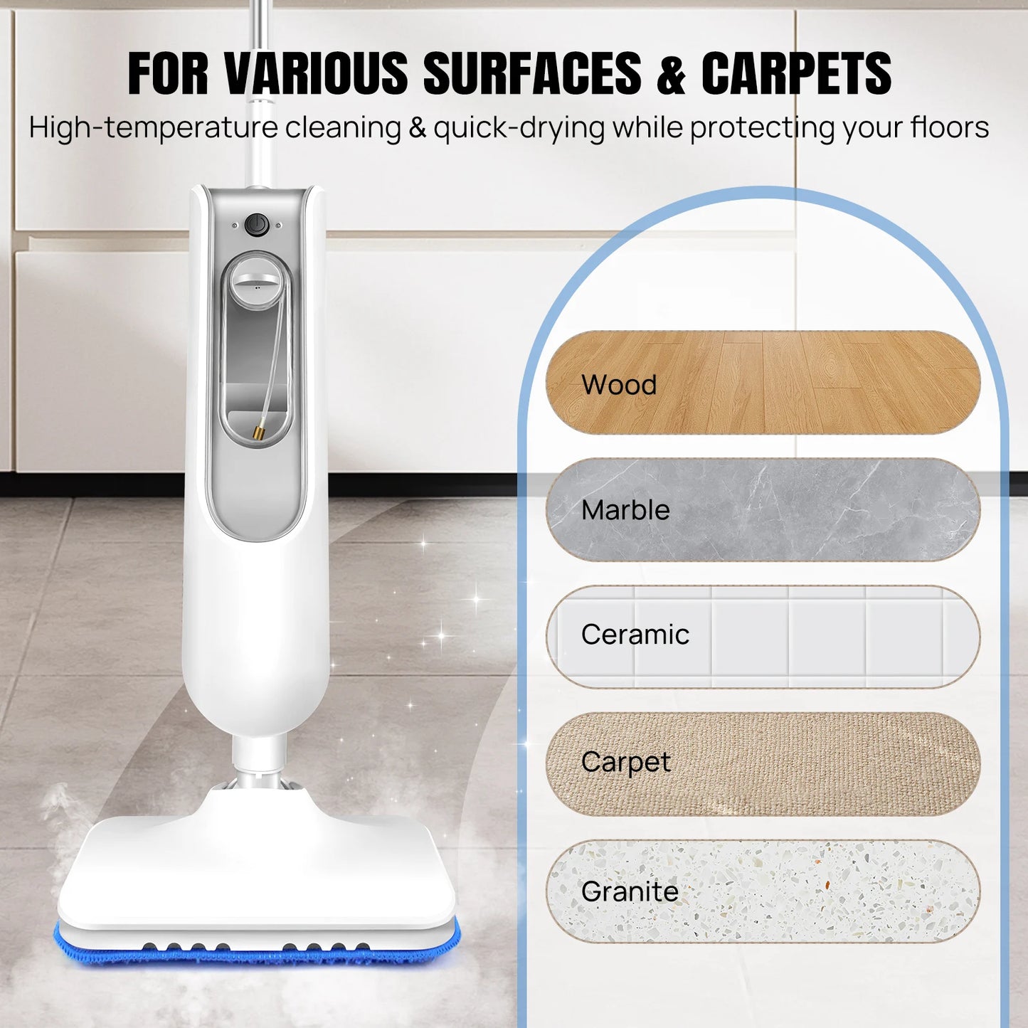 Electric Steam Mop with Rotatable Head /Water Tank