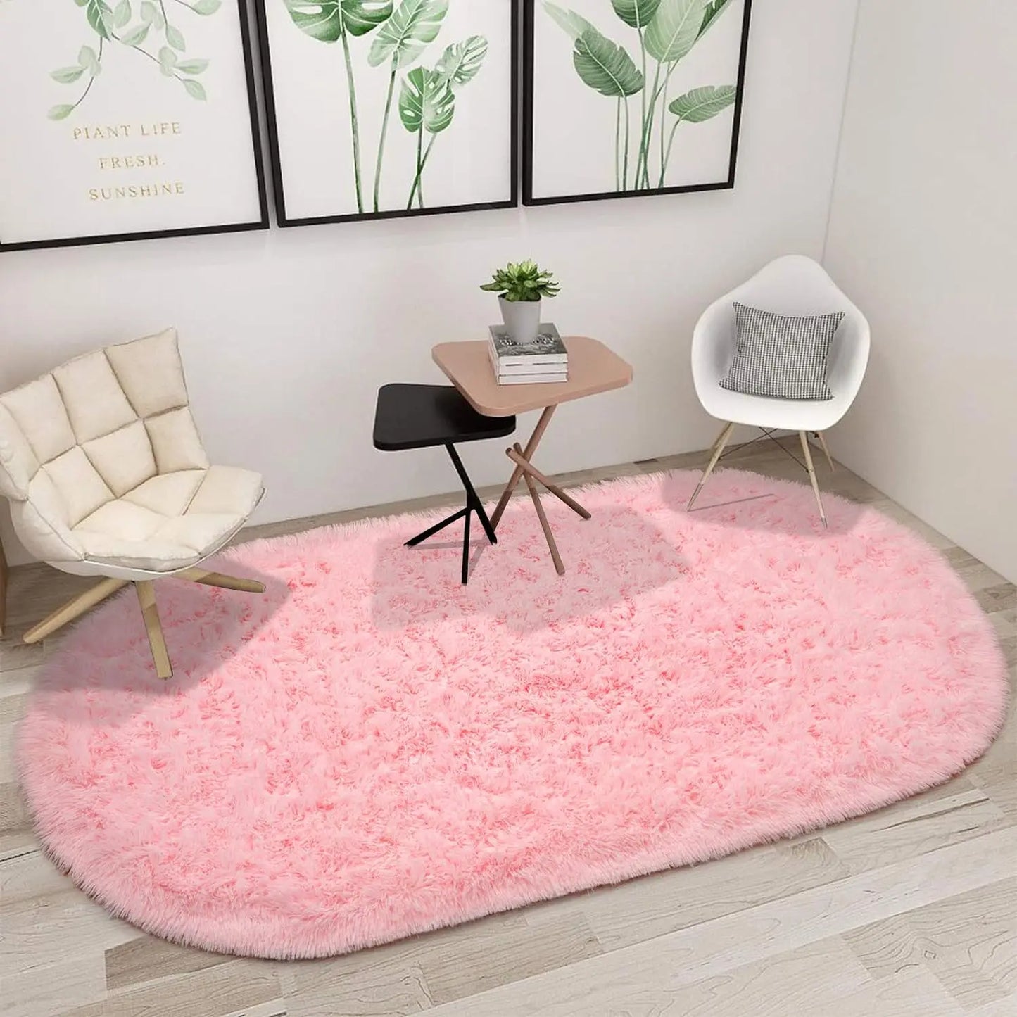 Oval Fluffy Ultra Soft Area Rugs