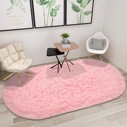 Oval Fluffy Ultra Soft Area Rugs