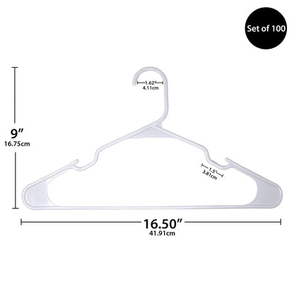 Plastic Notched Hangers 100 Pack Durable
