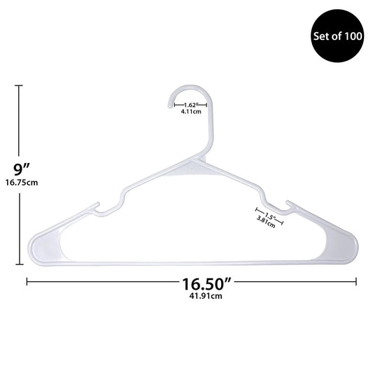 Plastic Notched Hangers 100 Pack Durable