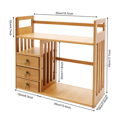 Desktop Organizer Wood with Drawers