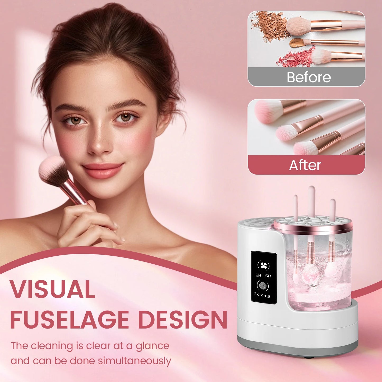 3 IN 1 Electric Cosmetic Brush Cleaner Machine With Dryer