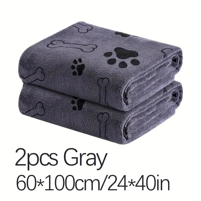 2pcs Soft Microfiber - Quick Dry, Absorbent Pet Bath Towels