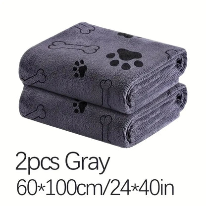 2pcs Soft Microfiber - Quick Dry, Absorbent Pet Bath Towels