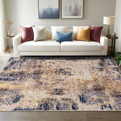 Large Modern Abstract Living Room Area Rugs, Machine Washable