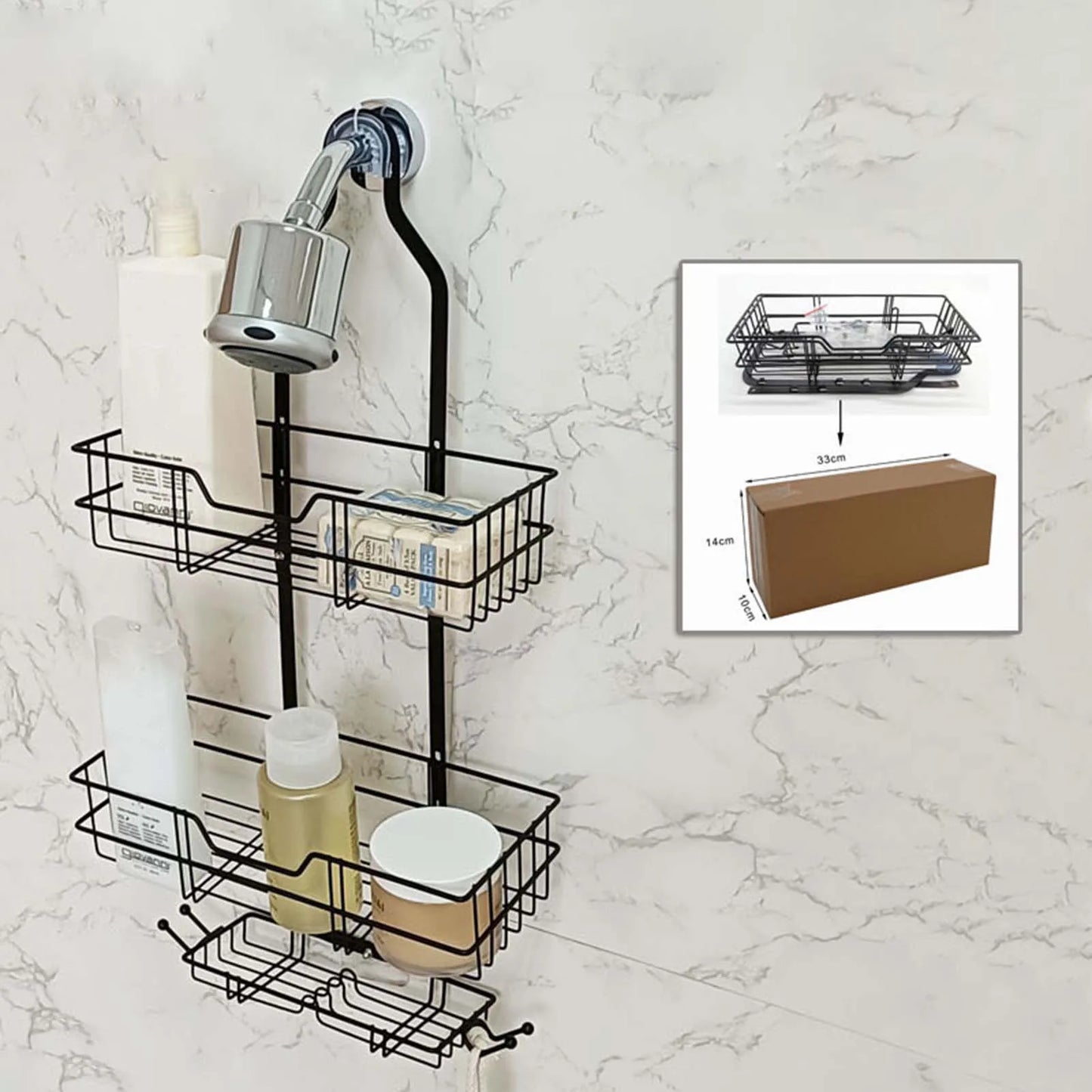 Hanging Over Shower Rack Large Capacity Design