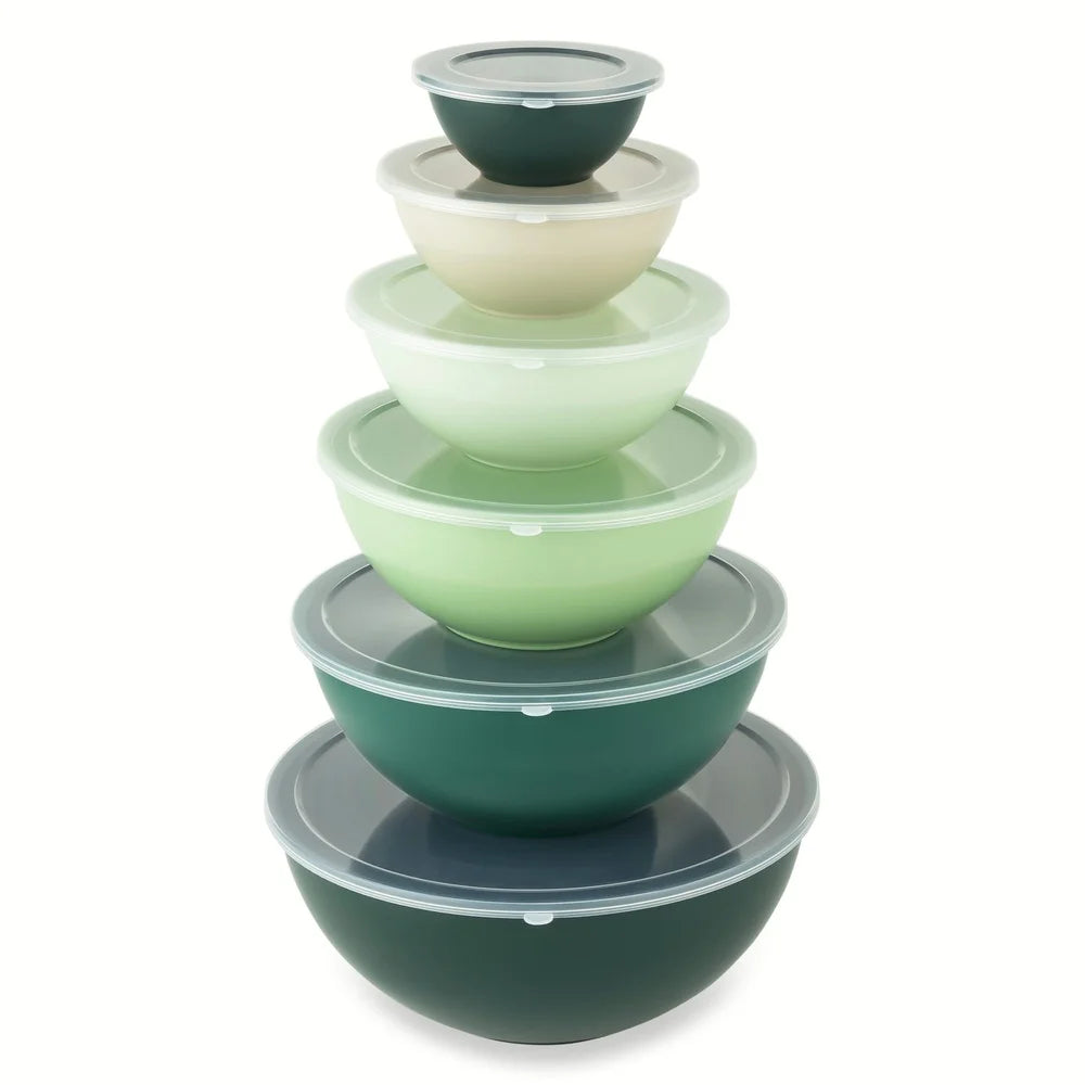 12-Piece Mixing Bowls with lids Set Microwavable Dishwasher Safe