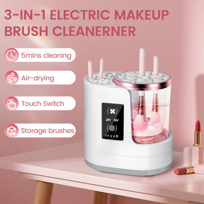 3 IN 1 Electric Cosmetic Brush Cleaner Machine With Dryer