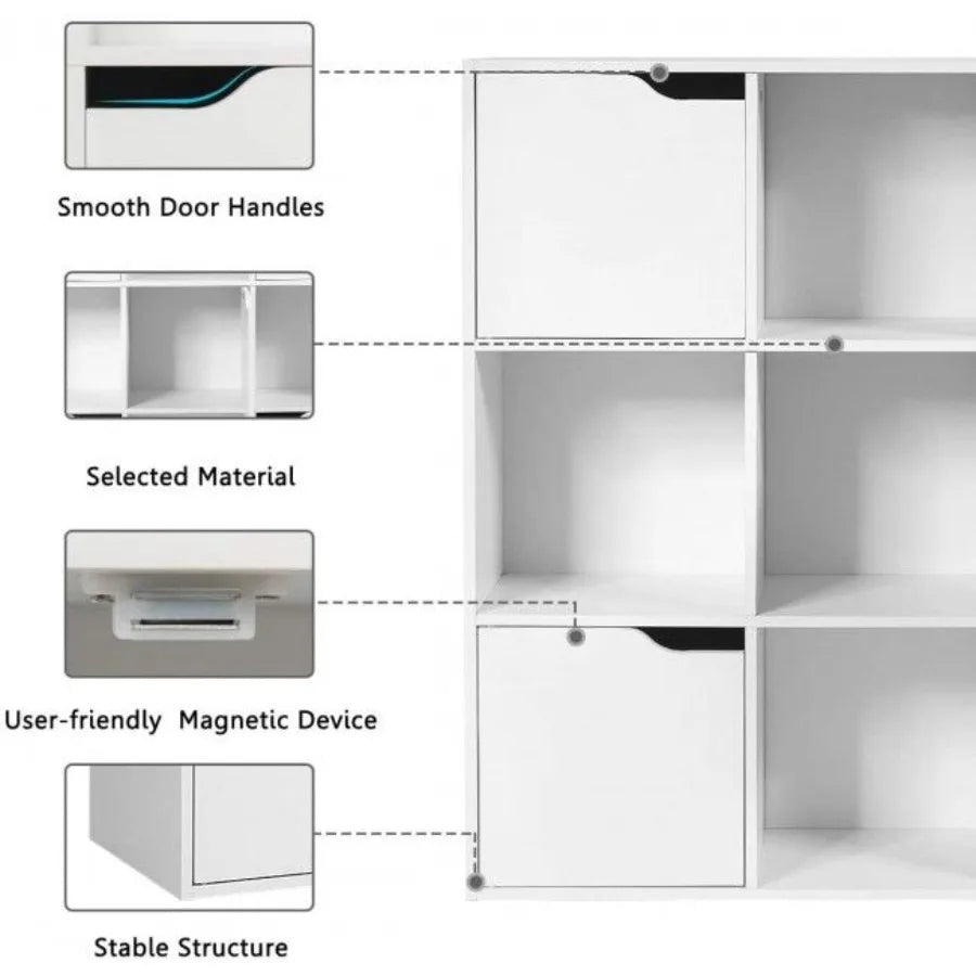 Free Standing 9 Cube Storage Wood Divider
